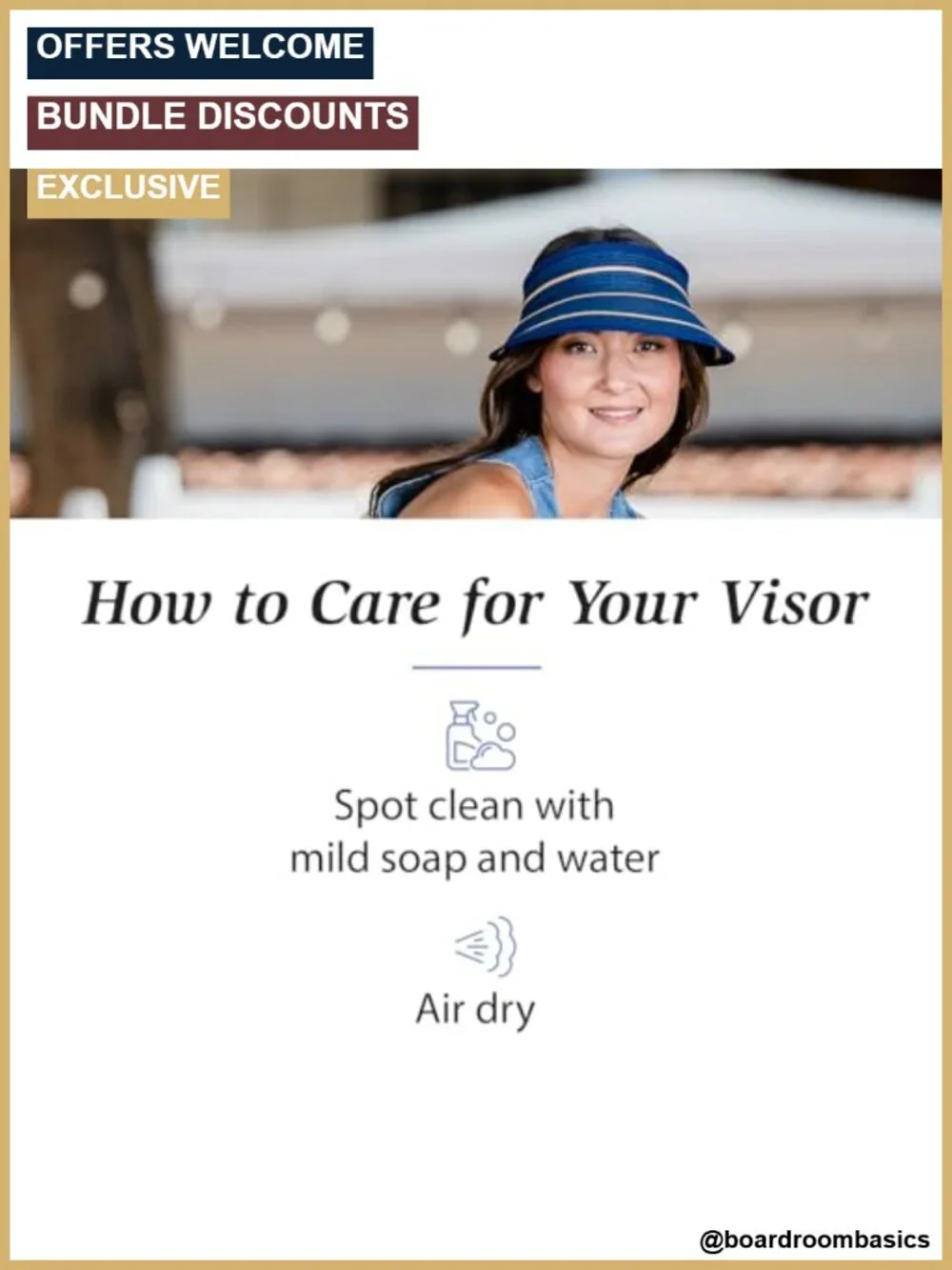 Women's Packable Sun Visor Wide Brim Adjustable Velcro Beach Sports